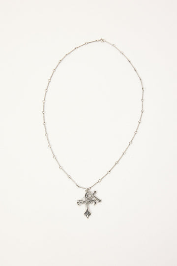 Neovision Cryptic Cross Necklace Antique Silver