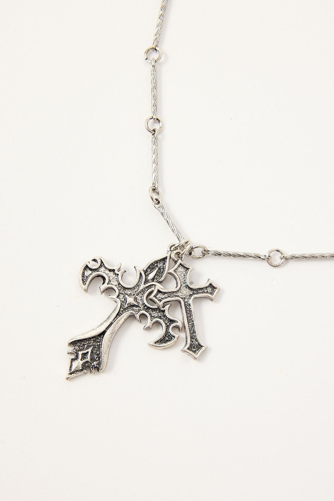 Neovision Cryptic Cross Necklace Antique Silver